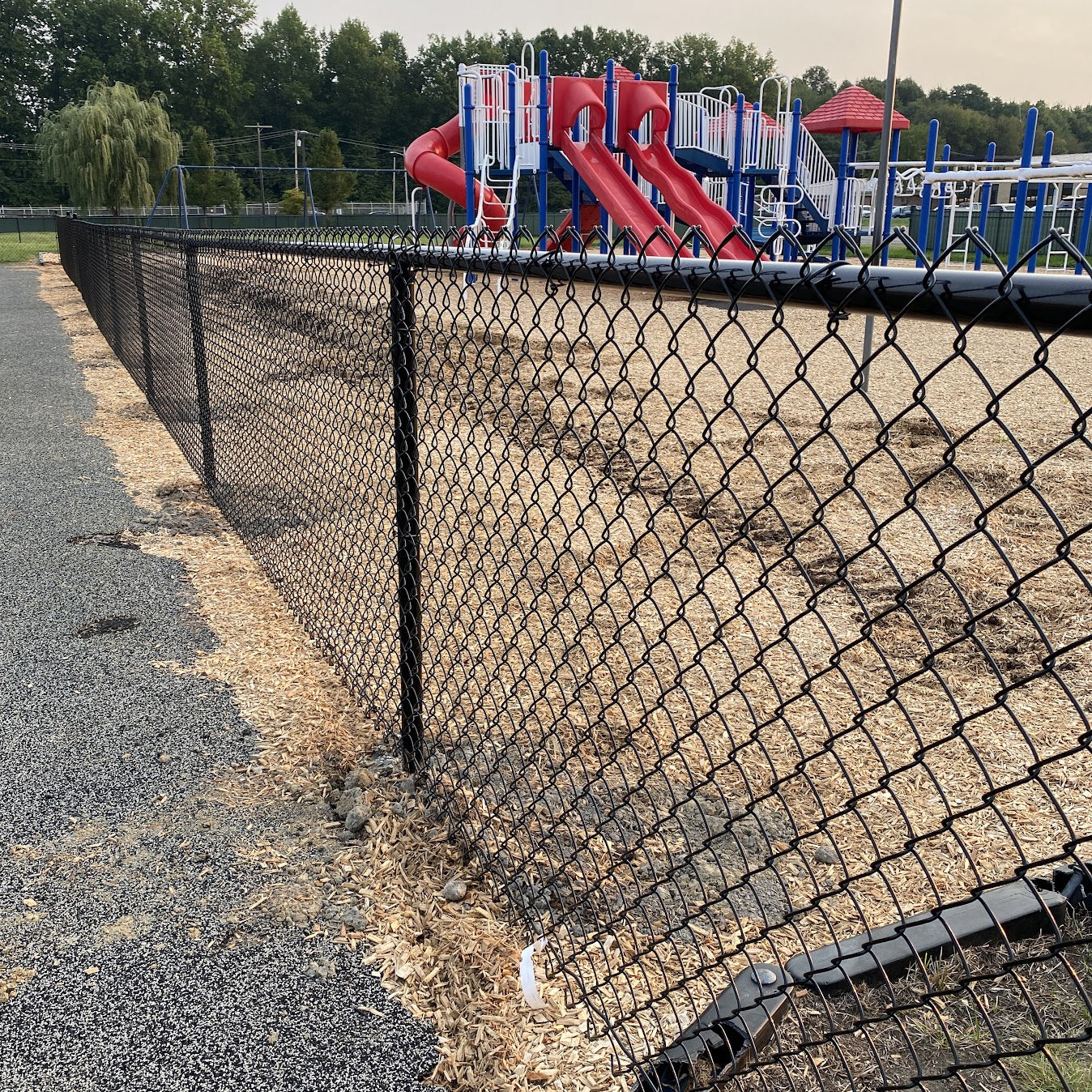 Black Chain Link Fence System