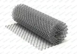 Galvanized Chain Link Fabric - 48" - 2" Mesh | 6 Gauge | 1.2 oz Galv | 25' Roll